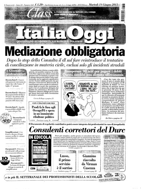 Italia oggi : quotidiano di economia finanza e politica